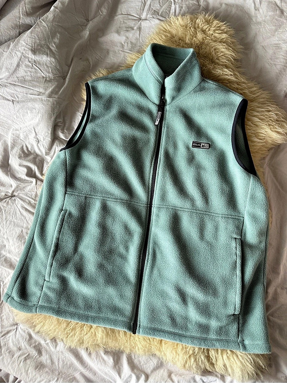 REI Women's Fleece Vest Mint Green Blue Size XL